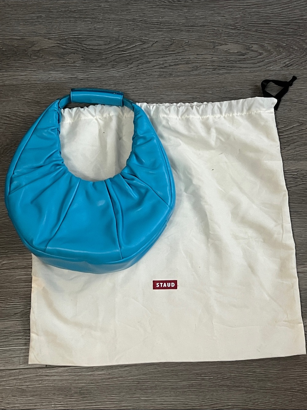 STAUD Turquoise Crescent Hobo Shoulder Bag